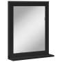 Espejo de baño con estante madera ingeniería negro 50x12x60 cm de vidaXL, Tocadores de baño - Ref: Foro24-842416, Precio: 48,...