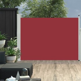 Toldo lateral retráctil de jardín rojo 100x500 cm