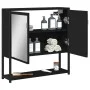 Armario con espejo de baño madera ingeniería negro 60x16x60 cm de vidaXL, Tocadores de baño - Ref: Foro24-842421, Precio: 56,...
