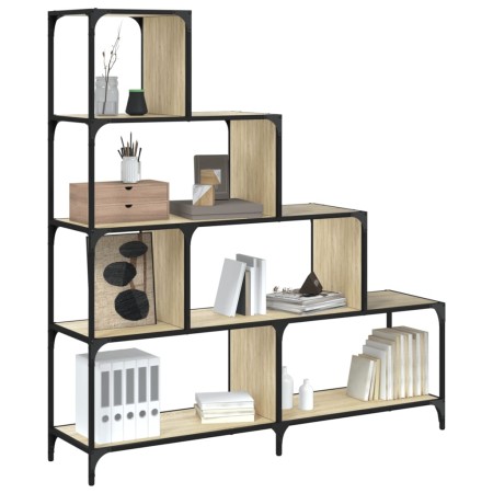 Librería con 4 peldaños madera roble Sonoma 139x33,5x149 cm by vidaXL, Bookcases and shelves - Ref: Foro24-842477, Price: 129...