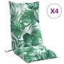Vier Stück hohe Rückenkissen für Stühle aus bedrucktem Oxford-Stoff mit Blattmuster. von vidaXL, Kissen für Stühle und Sofas ...