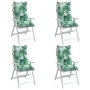 Cojines silla respaldo alto 4 uds tela Oxford estampado hojas de vidaXL, Cojines para sillas y sofás - Ref: Foro24-377639, Pr...