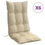 Cojines de silla con respaldo alto 6 uds tela Oxford beige by vidaXL, Cushions for chairs and sofas - Ref: Foro24-377613, Pri...