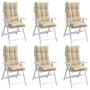Stuhlkissen mit hoher Rückenlehne, 6 Stück, Oxford-Stoff in Beige. von vidaXL, Kissen für Stühle und Sofas - Ref: Foro24-3776...
