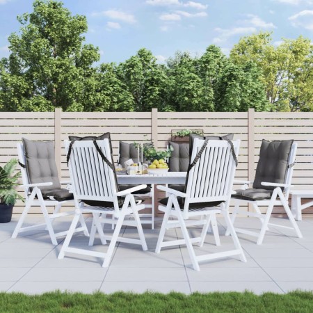 Stuhlkissen mit hoher Rückenlehne, 6 Stück, grauer Oxford-Stoff. von vidaXL, Kissen für Stühle und Sofas - Ref: Foro24-377607...