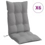 Cojines de silla con respaldo alto 6 uds tela Oxford gris