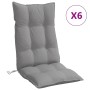 Stuhlkissen mit hoher Rückenlehne, 6 Stück, grauer Oxford-Stoff. von vidaXL, Kissen für Stühle und Sofas - Ref: Foro24-377607...
