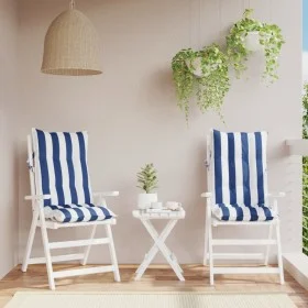 Hochlehner-Stuhlkissen, 2 Stück, aus blau-weiß gestreiftem Oxford-Stoff. von vidaXL, Kissen für Stühle und Sofas - Ref: Foro2...