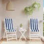 Hochlehner-Stuhlkissen, 2 Stück, aus blau-weiß gestreiftem Oxford-Stoff. von vidaXL, Kissen für Stühle und Sofas - Ref: Foro2...