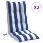 Hochlehner-Stuhlkissen, 2 Stück, aus blau-weiß gestreiftem Oxford-Stoff. von vidaXL, Kissen für Stühle und Sofas - Ref: Foro2...