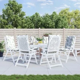 Hochlehner-Stuhlkissen, 6 Stück, aus bedrucktem Oxford-Stoff mit Blattmuster. von vidaXL, Kissen für Stühle und Sofas - Ref: ...