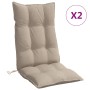 Stuhlkissen mit hoher Rückenlehne, 2 Stück, Oxford-Stoff in Grau-Taupe. von vidaXL, Kissen für Stühle und Sofas - Ref: Foro24...