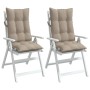 Stuhlkissen mit hoher Rückenlehne, 2 Stück, Oxford-Stoff in Grau-Taupe. von vidaXL, Kissen für Stühle und Sofas - Ref: Foro24...