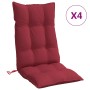 Cojines de silla con respaldo alto 4 uds tela Oxford rojo tinto
