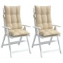 Stuhlkissen mit hoher Rückenlehne, 2 Stück, Oxford-Stoff in Beige. von vidaXL, Kissen für Stühle und Sofas - Ref: Foro24-3776...