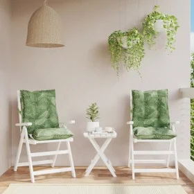Cojines de silla de respaldo bajo 2 uds tela estampado de hojas by vidaXL, Cushions for chairs and sofas - Ref: Foro24-377728...