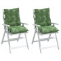 Cojines de silla de respaldo bajo 2 uds tela estampado de hojas by vidaXL, Cushions for chairs and sofas - Ref: Foro24-377728...
