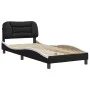 Bett mit schwarz-weißem Kunstleder-Kopfteil 80x200 cm von vidaXL, Betten und Lattenroste - Ref: Foro24-3207965, Preis: 126,99...