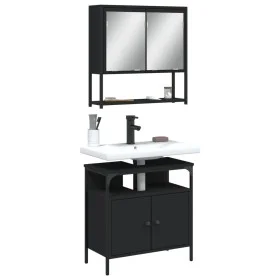 Juego de muebles de baño 2 pzas madera contrachapada negro by vidaXL, Bathroom furniture - Ref: Foro24-3214655, Price: 102,10...