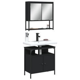 Juego de muebles de baño 2 pzas madera contrachapada negro de vidaXL, Muebles de baño - Ref: Foro24-3214655, Precio: 103,61 €...
