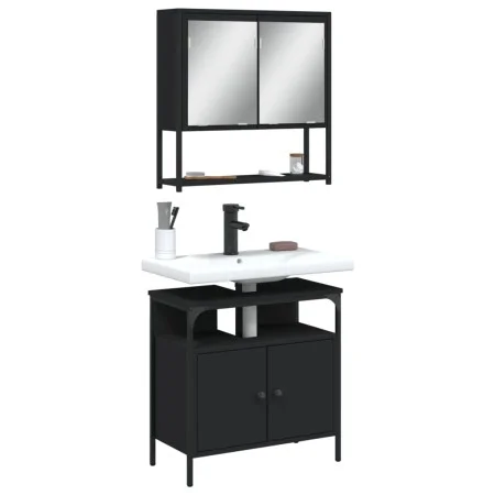 Juego de muebles de baño 2 pzas madera contrachapada negro by vidaXL, Bathroom furniture - Ref: Foro24-3214655, Price: 101,94...
