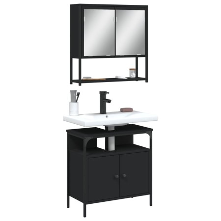 Juego de muebles de baño 2 pzas madera contrachapada negro by vidaXL, Bathroom furniture - Ref: Foro24-3214655, Price: 103,61...