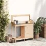 Mesa para macetas con armario madera de abeto 110,5x45x124,5 cm by vidaXL, Pot stands - Ref: Foro24-156343, Price: 125,37 €, ...