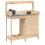 Mesa para macetas con armario madera de abeto 110,5x45x124,5 cm by vidaXL, Pot stands - Ref: Foro24-156343, Price: 125,37 €, ...