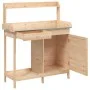 Mesa para macetas con armario madera de abeto 110,5x45x124,5 cm by vidaXL, Pot stands - Ref: Foro24-156343, Price: 125,37 €, ...
