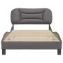 Bed frame with gray synthetic leather headboard 100x200 cm by vidaXL, Beds and slatted bases - Ref: Foro24-3207984, Price: 15...