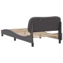 Bed frame with gray synthetic leather headboard 100x200 cm by vidaXL, Beds and slatted bases - Ref: Foro24-3207984, Price: 14...