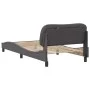 Bed frame with gray synthetic leather headboard 100x200 cm by vidaXL, Beds and slatted bases - Ref: Foro24-3207984, Price: 15...
