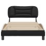 Bed frame with black and white synthetic leather headboard by vidaXL, Beds and slatted bases - Ref: Foro24-3207986, Price: 13...