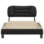 Bed frame with black and white synthetic leather headboard by vidaXL, Beds and slatted bases - Ref: Foro24-3207986, Price: 13...