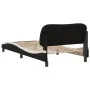 Bed frame with black and white synthetic leather headboard by vidaXL, Beds and slatted bases - Ref: Foro24-3207986, Price: 13...