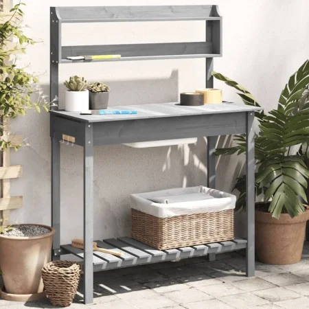Pflanztisch mit Spülbecken aus grauer Fichte 147,5x44x139,5 cm von vidaXL, Topfständer - Ref: Foro24-156348, Preis: 109,46 €,...