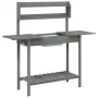 Pflanztisch mit Spülbecken aus grauer Fichte 147,5x44x139,5 cm von vidaXL, Topfständer - Ref: Foro24-156348, Preis: 109,46 €,...
