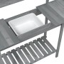 Mesa para macetas con fregadero abeto gris 147,5x44x139,5 cm