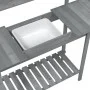 Pflanztisch mit Spülbecken aus grauer Fichte 147,5x44x139,5 cm von vidaXL, Topfständer - Ref: Foro24-156348, Preis: 109,46 €,...