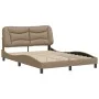 Bed frame with synthetic leather headboard in cappuccino color, 140x190cm. by vidaXL, Beds and slatted bases - Ref: Foro24-32...