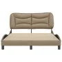 Bettgestell mit Kunstleder-Kopfteil in Capuccino-Farbe, 140x190cm. von vidaXL, Betten und Lattenroste - Ref: Foro24-3207999, ...