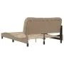 Bed frame with synthetic leather headboard in cappuccino color, 140x190cm. by vidaXL, Beds and slatted bases - Ref: Foro24-32...