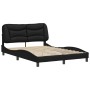 Bed frame with black synthetic leather headboard 140x200cm by vidaXL, Beds and slatted bases - Ref: Foro24-3208002, Price: 23...