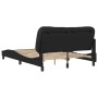 Bed frame with black synthetic leather headboard 140x200cm by vidaXL, Beds and slatted bases - Ref: Foro24-3208002, Price: 23...