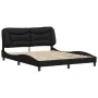 Estructura de cama con cabecero cuero sintético negro 160x200cm de vidaXL, Camas y somieres - Ref: Foro24-3208009, Precio: 25...
