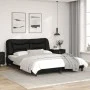 Bed frame with black synthetic leather headboard 160x200cm by vidaXL, Beds and slatted bases - Ref: Foro24-3208009, Price: 25...