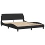 Bettgestell mit Kunstleder-Kopfteil in Schwarz 160x200cm von vidaXL, Betten und Lattenroste - Ref: Foro24-3208009, Preis: 259...