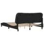 Bed frame with black synthetic leather headboard 160x200cm by vidaXL, Beds and slatted bases - Ref: Foro24-3208009, Price: 25...