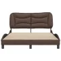 Bed frame with brown synthetic leather headboard 120x200 cm by vidaXL, Beds and slatted bases - Ref: Foro24-3207990, Price: 2...