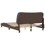 Bed frame with brown synthetic leather headboard 120x200 cm by vidaXL, Beds and slatted bases - Ref: Foro24-3207990, Price: 2...